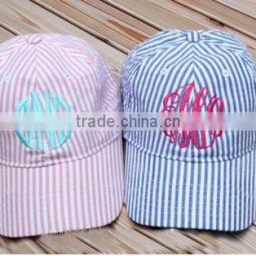 New arrival promotional personalised custom Seersucker Baseball Cap