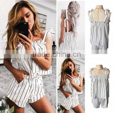 2017 New Fashion Women Summer stripe romper apparel