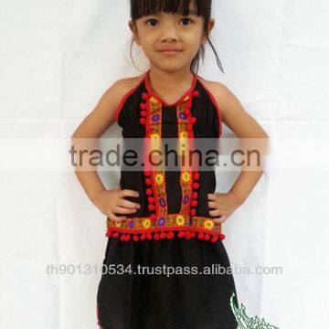 Thai Hmong girls Halter cotton children's clothing outfit woven