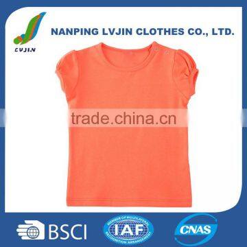 Baby Plain White Girls' Basic Short Puff Sleeve Round Neck T-Shirt photo-3