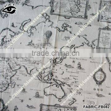 New World Map Fabric Map Pattern Linen Fabric For Tablecloth Sofa Decorations photo-2