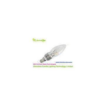 Round Shape E14 Led candle bulb clear Glass Cover 5W SMD 110V 3500k 4000k