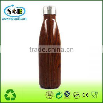 Insulated Double Wall Vacuum Stainless Steel Cola Shaped Water Bottle with various size
