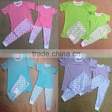 Wholesale easter baby girl big polka dots pajamas mommy and me polka dots pajamas sets kids dots pajamas