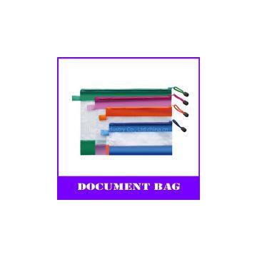 color a4 pvc zipper file mesh bag