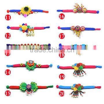 Women National Fabric Flower Bells Bracelet Handmade Cotton photo-2