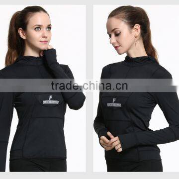 Running Gym Hoodie T- Shirt Women Fitness Tights Shirt photo-4
