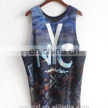 3D printed fashion style free custom your design tank top hot girls top sale 100%polyester tank top