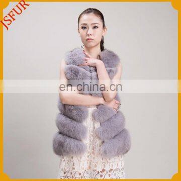 Wholesale fashion animal light grey fox fur vest