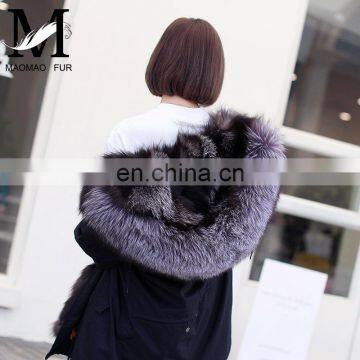 Fashion Cold Winter Warm Outwear Beautiful Parka Natural Real Fur Coat Women Parkas