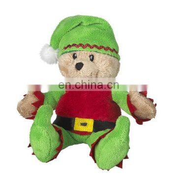 Custom Christmas Elf Plush Toy Cute Teddy Bear With Elf Outfit