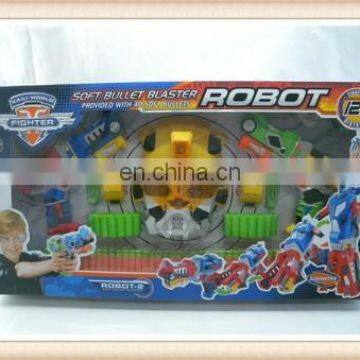 boy plastic transformable robot eva soft bullet gun toy