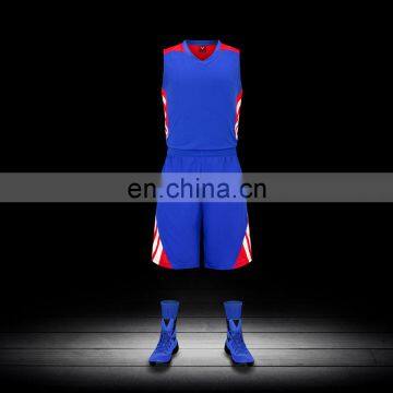 Blue color college team basketball uniform jersey custom name number