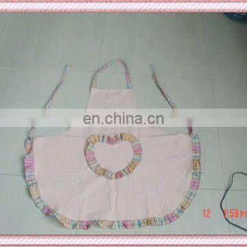 Eco-friendly 100% cotton Pink jacquard kitchen apron