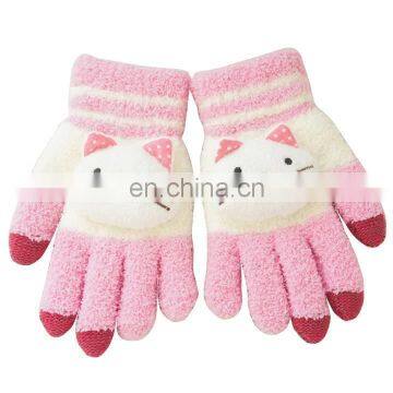 cat knitted touch gloves