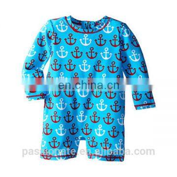 custom printed blue one piece rash guard for kids