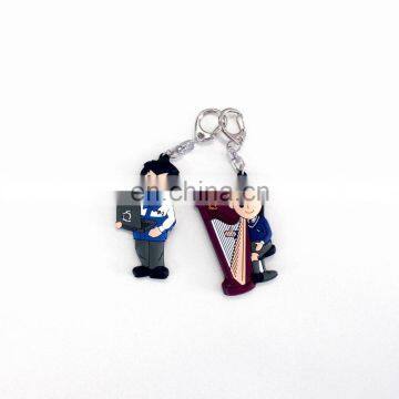 Rubber double-faced doll key chain