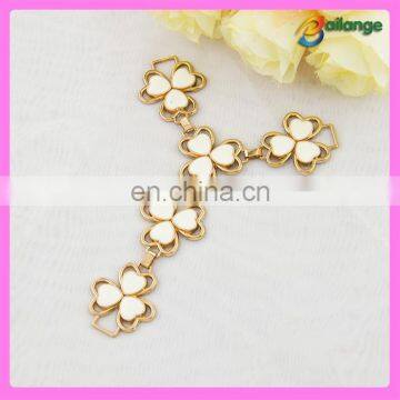 New fashion clover metal shoe ornament for material for decorated sandal