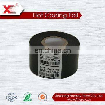 hot stamping date coding foil/hot thermal transfer foil for printing expiration date FC3 type 30mm*100m size