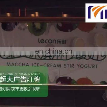 mix yogurt powder and vanilla powder making roll ice cream machine