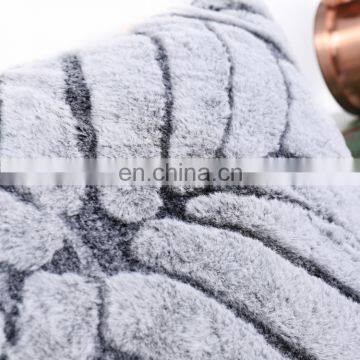 Decorative Luxury Warm Sofa 100% Polyester Cutting Rabbit Faux Fur Square Shape Gray Cushion Custom Cushions photo-6