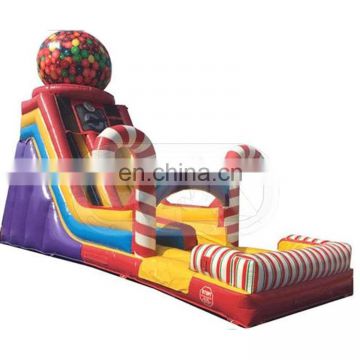 cheap popular commercial candy inflatable wet or dry water slide for sale