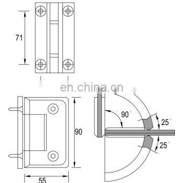 Wholesale 304 Stainless Steel Frameless 360 Degree Shower Door Hinge photo-5