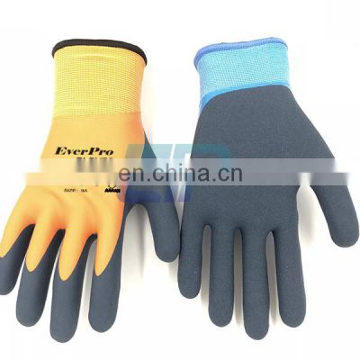 Tight Grip Palms Cold Temperature Waterproof Freezer Winter Work Gloves With Double Latex