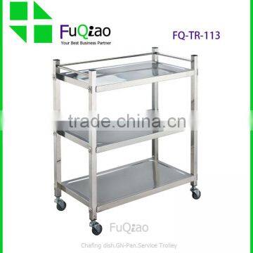 Wholesale 3-tier stainless steel trolley , hot food trolley , hotel room service trolleys