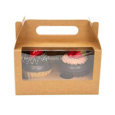 kraft paper cupcake boxes dessert cardboard packaging cupcake holder