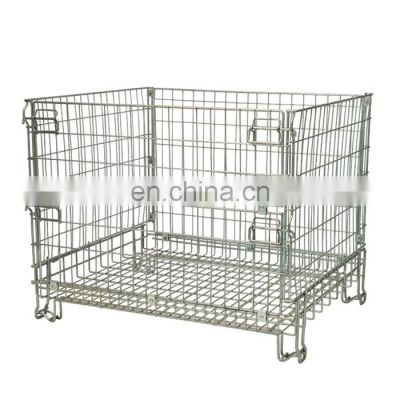 Medium Duty Steel wheeled Folded Folding Storage Cage for Sale