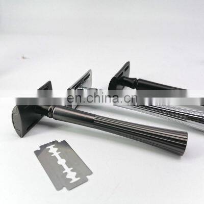 Manufactory Wholesale long handle stainless steel metal mens shaving safety razor