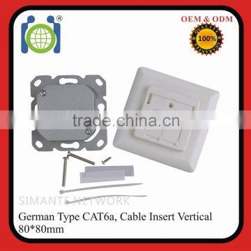 international standard 2 port Germany cat6a ftp Vertical insertion wall socket