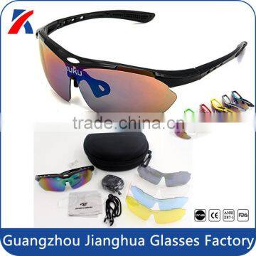 2016 factory direct sale dropshipping no minimum order outdoor sport bicycle riding cycling glasses 5 lens