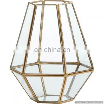 copper antique glass table decorative lantern