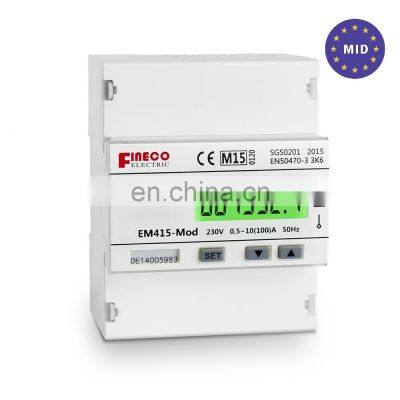 EM415-Mod 220/230v 10(100)A MID approved single phase two wire rs485 digital power meter