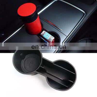 2021 Accessories Plastic Logo Cupholder Tpe Double Cup Holder Insert Liner For Tesla Model Y 3