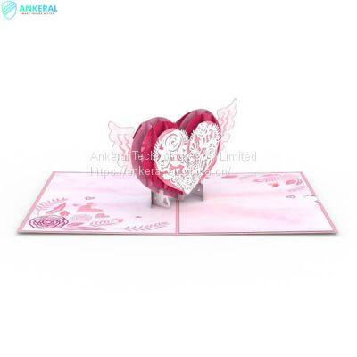 Winged Heart 3D Folded Card Personalized Valentine’s Day Card Best Gift for Lover photo-2