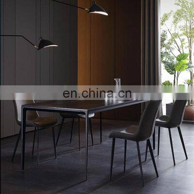 home furniture modern luxury stainless steel frame marble top dining room table restaurant dining tables