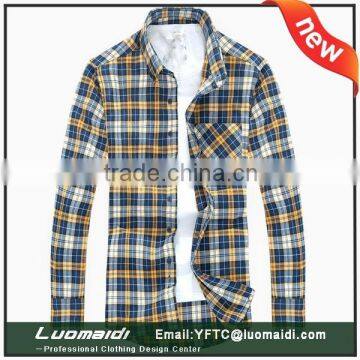 Special offer long sleeve man shirt/yam dyed plaids man shirt/new spread collar shirt with surprise price