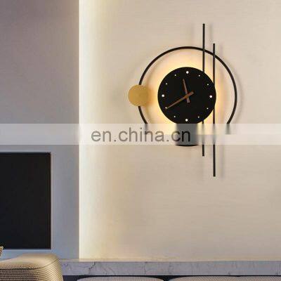 Creative Clock Shape Wall Lamp Decor Simple LED Mounted Lights For Home Indoor Lighting