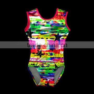 New arrive Girls printed lycra gymnastic leotard