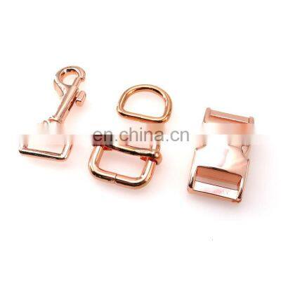 Manufacture Metal Hardware D Ring Side Release Metal Buckle Snap Hook For Pet Collars Leashes