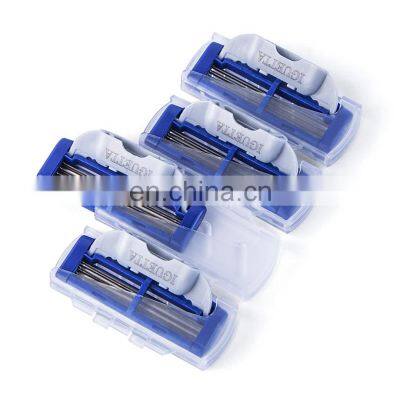 4 Cartridges Customized Brand Men Shaving Blade Chromium Coating Durable Shaving Blade Germany Stainless Steel Blades GF-0250 photo-3