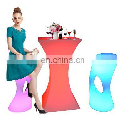 caffe bar chairs /LED Lighting Plastic Bar Chair Stool Multi Color Changing Luminous Party Tables and Chairs LED Furniture