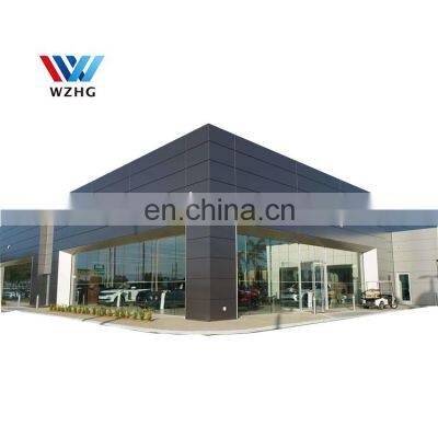 2 Storey Commercial Prefab Largre-span Steel Steel Structure Auto 4s Showroom Sandwich Panel or Color Steel Sheet Light H Beam