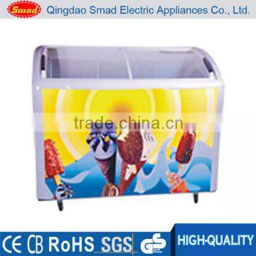 Wholesale flat glass door supermarket display chest freezer