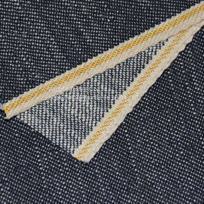 10 oz Slim Fit Stretch Selvedge Denim Gold Selvage Jeans Fabric Suppliers W181317