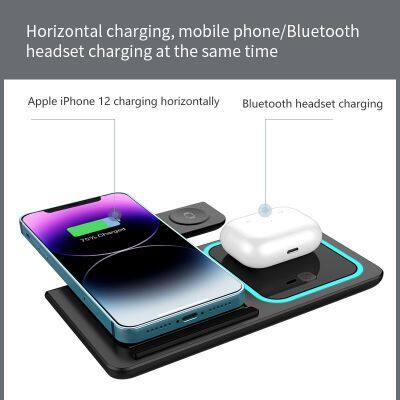 Portable 3 in 1 Foldable Wireless Charging Smartphone Wireless Phone Charger For Smartwatch and Samsung Galaxy photo-4