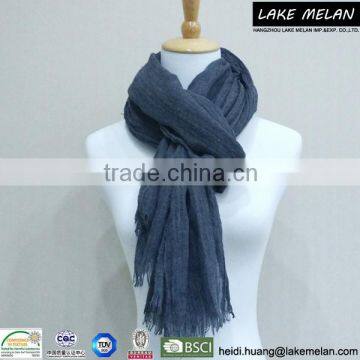 65% Polyester 35% Viscose Solid Grey Woven Scarf for SS 16